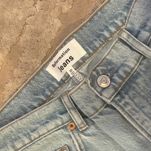 Reformation Denim Maxi Skirt with front slit (light wash denim) - Picture 5 of 6